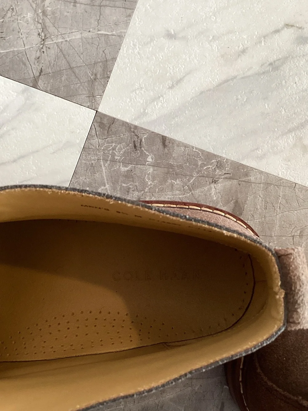 Cole Haan Brown Suede Chukka Boots with Red Accents